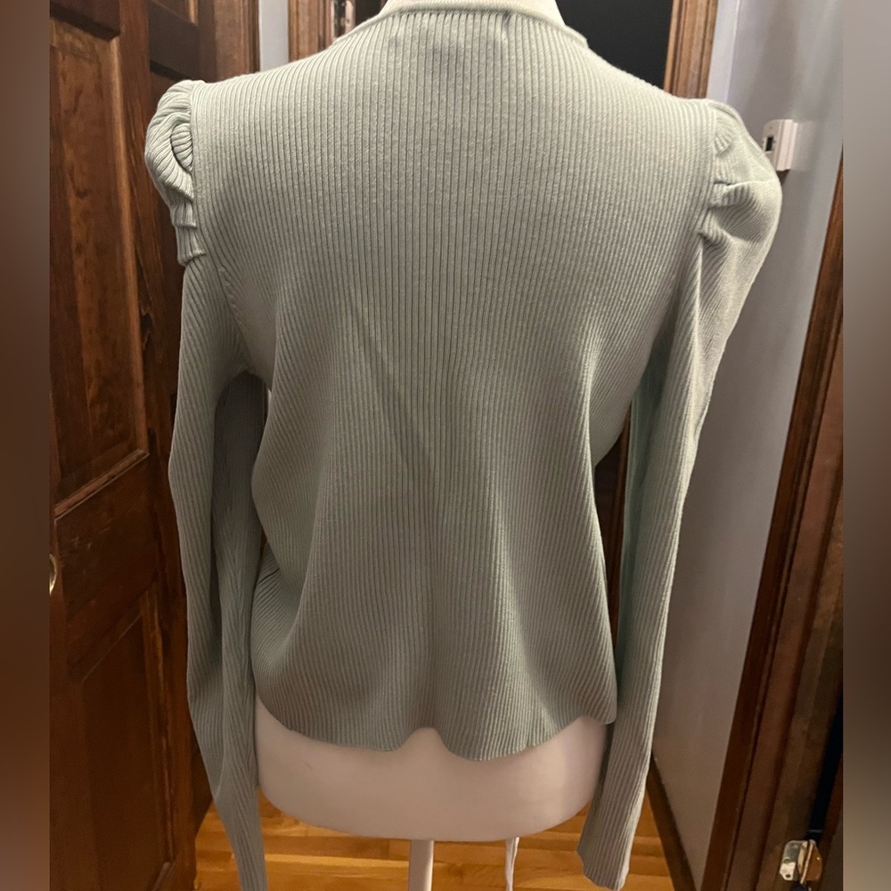 Almost Famous Mint Ribbed Cardigan - Picture 2 of 3